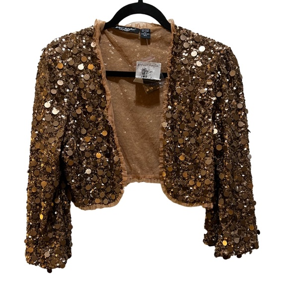 Betsey Johnson Sweaters - Betsey Johnson Vintage Bronze Bolero Crop Shrug